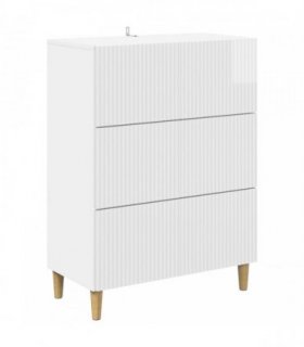vidaXL Drawer Cabinet High Gloss White 66 x 34.5 x 90 cm — V0672158386
