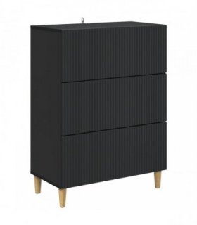 vidaXL Drawer Cabinet Black 66 x 34.5 x 90 cm Engineered Wood — V0672158389