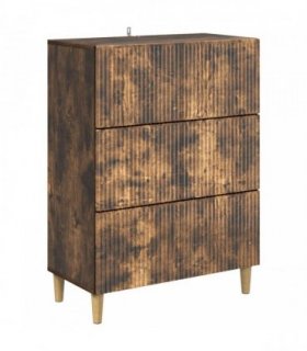 vidaXL Drawer Cabinet Smoked Oak 66 x 34.5 x 90 cm Engineered Wood — V0672158391