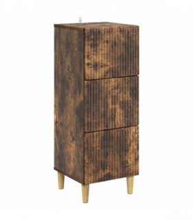 vidaXL Drawer Cabinet Smoked Oak 33 x 34.5 x 90 cm Engineered Wood — V0672158392