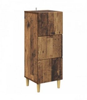 vidaXL Drawer Cabinet Old Wood 33 x 34.5 x 90 cm Engineered Wood — V0672158395