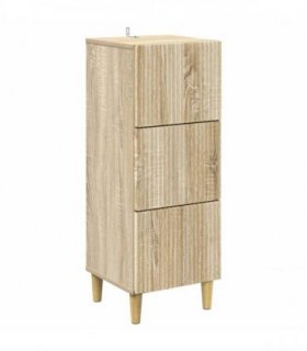 vidaXL Drawer Cabinet Sonoma Oak 33 x 34.5 x 90 cm Engineered Wood — V0672158396