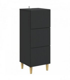 vidaXL Drawer Cabinet Black 33 x 34.5 x 90 cm Engineered Wood — V0672158397