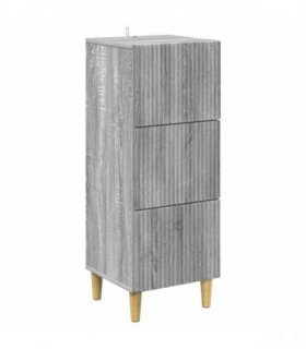 vidaXL Drawer Cabinet Grey Sonoma 33 x 34.5 x 90 cm Engineered Wood — V0672158399