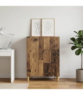 vidaXL Sideboard Old Wood 66 x 34.5 x 90 cm Engineered Wood — V0672158400