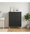 vidaXL Sideboard with Drawer Black 66 x 34.5 x 90 cm Engineered Wood — V0672158401