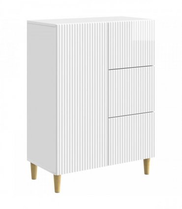 vidaXL Sideboard High Gloss White 66 x 34.5 x 90 cm Engineered Wood — V0672158402