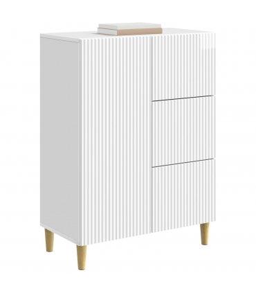 vidaXL Sideboard High Gloss White 66 x 34.5 x 90 cm Engineered Wood — V0672158402