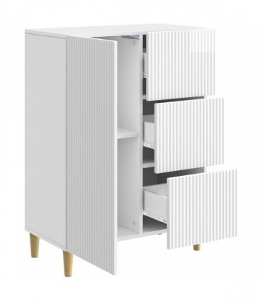 vidaXL Sideboard High Gloss White 66 x 34.5 x 90 cm Engineered Wood — V0672158402