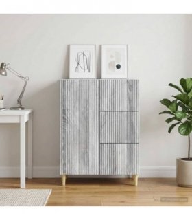 vidaXL Sideboard Grey Sonoma 66 x 34.5 x 90 cm Engineered Wood — V0672158403