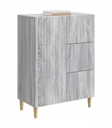 vidaXL Sideboard Grey Sonoma 66 x 34.5 x 90 cm Engineered Wood — V0672158403