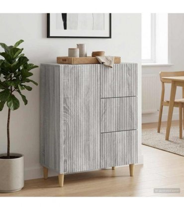 vidaXL Sideboard Grey Sonoma 66 x 34.5 x 90 cm Engineered Wood — V0672158403