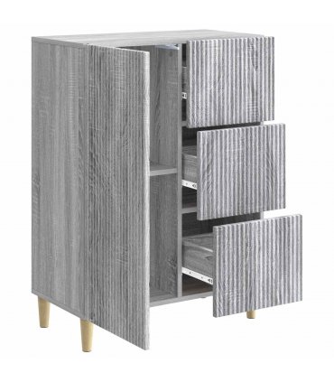 vidaXL Sideboard Grey Sonoma 66 x 34.5 x 90 cm Engineered Wood — V0672158403