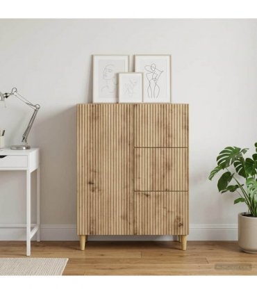 vidaXL Sideboard Artisan Oak 66 x 34.5 x 90 cm Engineered Wood — V0672158404