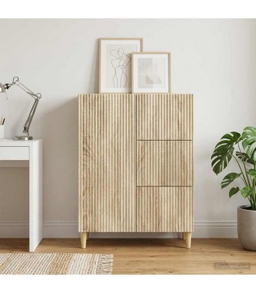 vidaXL Sideboard Sonoma Oak 66 x 34.5 x 90 cm Engineered Wood — V0672158405