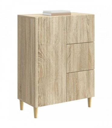 vidaXL Sideboard Sonoma Oak 66 x 34.5 x 90 cm Engineered Wood — V0672158405