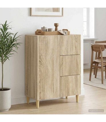 vidaXL Sideboard Sonoma Oak 66 x 34.5 x 90 cm Engineered Wood — V0672158405