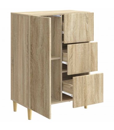 vidaXL Sideboard Sonoma Oak 66 x 34.5 x 90 cm Engineered Wood — V0672158405