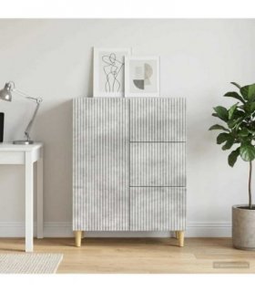 vidaXL Sideboard Concrete Grey 66 x 34.5 x 90 cm Engineered Wood — V0672158406