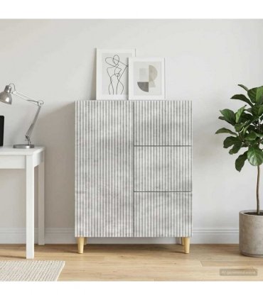 vidaXL Sideboard Concrete Grey 66 x 34.5 x 90 cm Engineered Wood — V0672158406