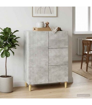 vidaXL Sideboard Concrete Grey 66 x 34.5 x 90 cm Engineered Wood — V0672158406