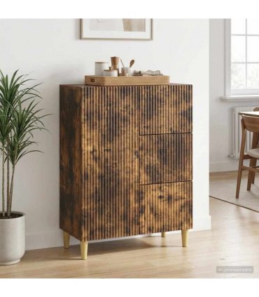 vidaXL Sideboard Smoked Oak 66 x 34.5 x 90 cm Engineered Wood — V0672158407