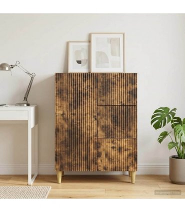 vidaXL Sideboard Smoked Oak 66 x 34.5 x 90 cm Engineered Wood — V0672158407