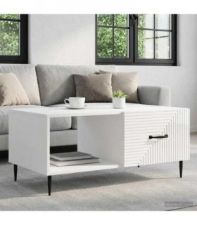 vidaXL Coffee Table High Gloss White 90 x 50 x 40 cm Engineered Wood — V0672158415