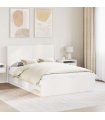 vidaXL Bed Frame with Storage and Headboard 2 pcs Engineered Wood — Colour: White, Size: 160 x 200 cm