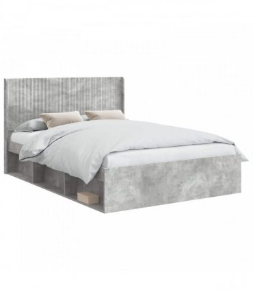 vidaXL Bed Frame with Storage and Headboard 2 pcs Engineered Wood — Colour: Concrete grey, Size: 160 x 200 cm