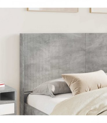 vidaXL Bed Frame with Storage and Headboard 2 pcs Engineered Wood — Colour: Concrete grey, Size: 160 x 200 cm