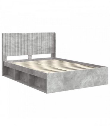 vidaXL Bed Frame with Storage and Headboard 2 pcs Engineered Wood — Colour: Concrete grey, Size: 160 x 200 cm