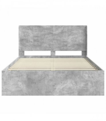 vidaXL Bed Frame with Storage and Headboard 2 pcs Engineered Wood — Colour: Concrete grey, Size: 160 x 200 cm