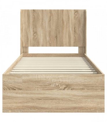 vidaXL Bed Frame with Storage and Headboard Sonoma Oak 75 x 190 cm