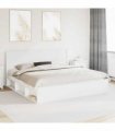 vidaXL Bed Frame with Storage and Headboard 2 pcs Engineered Wood — Colour: White, Size: 180 x 200 cm