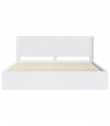 vidaXL Bed Frame with Storage and Headboard 2 pcs Engineered Wood — Colour: White, Size: 180 x 200 cm