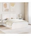 vidaXL Bed Frame with Storage and Headboard 2 pcs Engineered Wood — Colour: White, Size: 140 x 200 cm