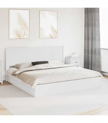 vidaXL Bed Frame with Storage and Headboard White 180 x 200 cm
