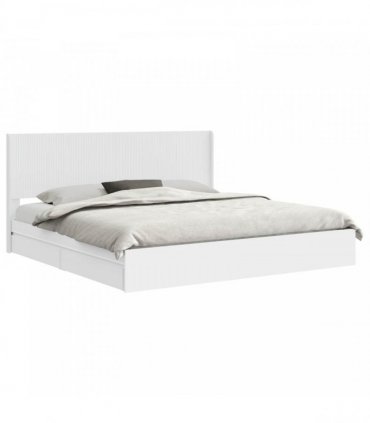 vidaXL Bed Frame with Storage and Headboard White 180 x 200 cm