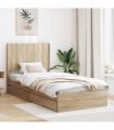 vidaXL Bed Frame with Storage and Headboard Sonoma Oak 100 x 200 cm