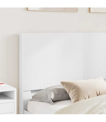 vidaXL Bed Frame with Storage and Headboard 2 pcs Engineered Wood — Colour: White, Size: 140 x 200 cm — V0672158566