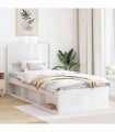 vidaXL Bed Frame with Storage and Headboard White 75 x 190 cm