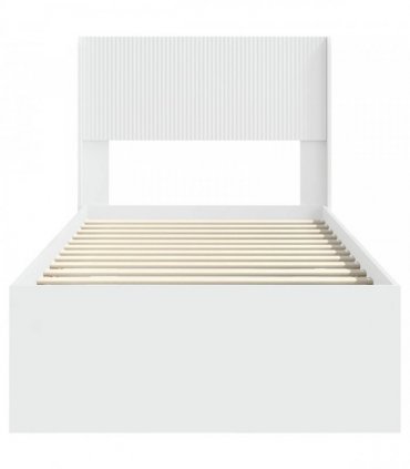 vidaXL Bed Frame with Storage and Headboard White 75 x 190 cm