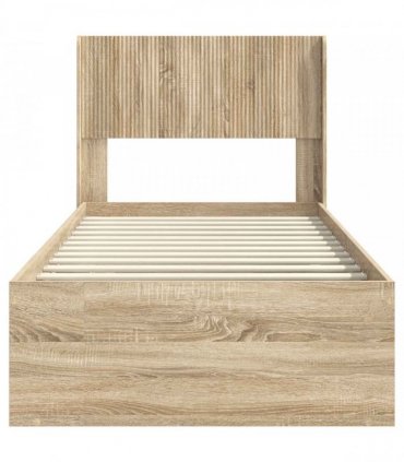 vidaXL Bed Frame with Storage and Headboard Sonoma Oak 75 x 190 cm — V0672158577
