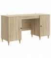 vidaXL Desk with Shelf Sonoma 142.5 x 50 x 75 cm Engineered Wood — Colour: Sonoma oak