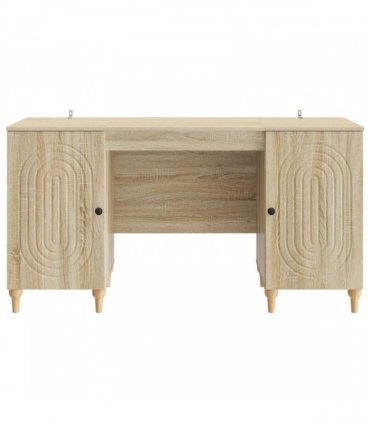 vidaXL Desk with Shelf Sonoma 142.5 x 50 x 75 cm Engineered Wood — Colour: Sonoma oak
