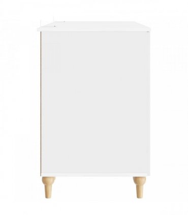 vidaXL Desk with Shelf Gloss White 142.5 x 50 x 75 cm Engineered Wood — Colour: High gloss white