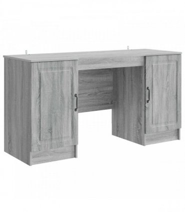 vidaXL Desk with Shelf Grey Sonoma 142.5 x 50 x 75 cm Engineered Wood — V0672158652