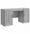 vidaXL Desk with Shelf Grey Sonoma 142.5 x 50 x 75 cm Engineered Wood — V0672158652