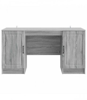 vidaXL Desk with Shelf Grey Sonoma 142.5 x 50 x 75 cm Engineered Wood — V0672158652